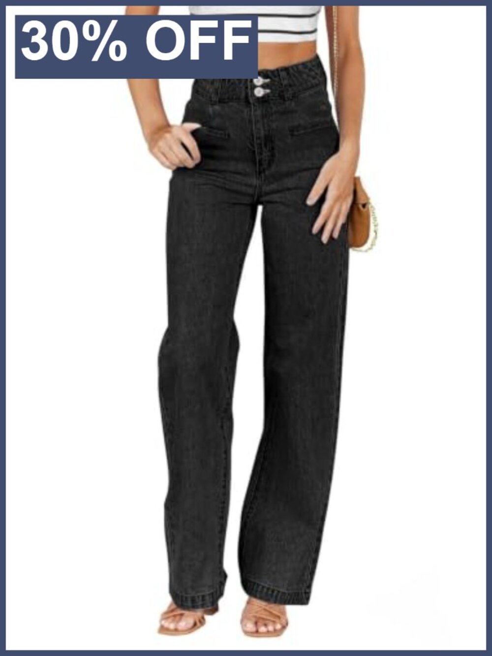 High Waisted Straight Leg Jeans Stretchy Tummy Control Denim Pants